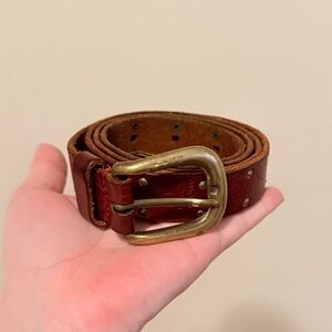 Classic Vintage Brown Leather Belt Studded Belt